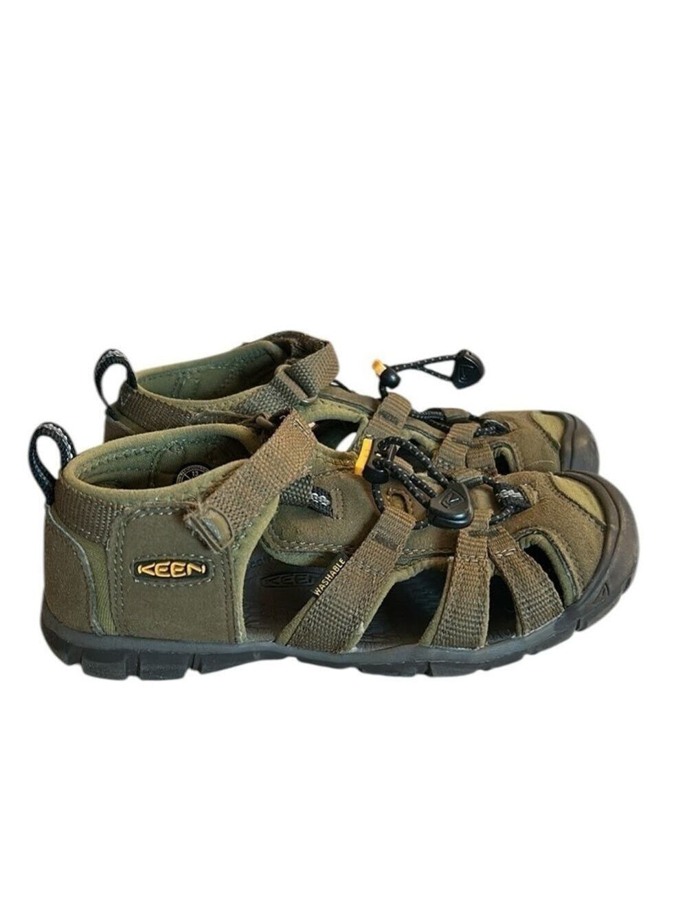 KEEN Seacamp II CNX Kids Green Closed Toe Washable Sandals Shoes Size 13 - Picture 4 of 10